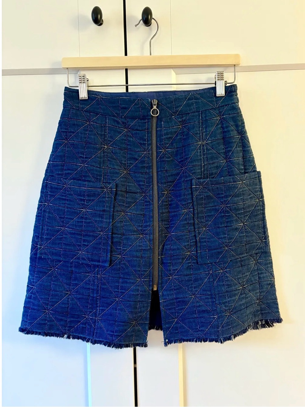 SEA NEW YORK Matlasse Denim Aline Skirt Size 4 Small